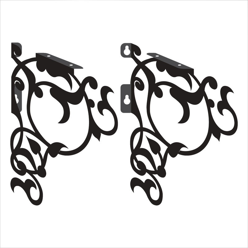 پایه نگهدارنده طبقه دیواری مدل اسلیمی کد A-ESHP131 بسته دو عددی مبلمونسرا مدل 209111