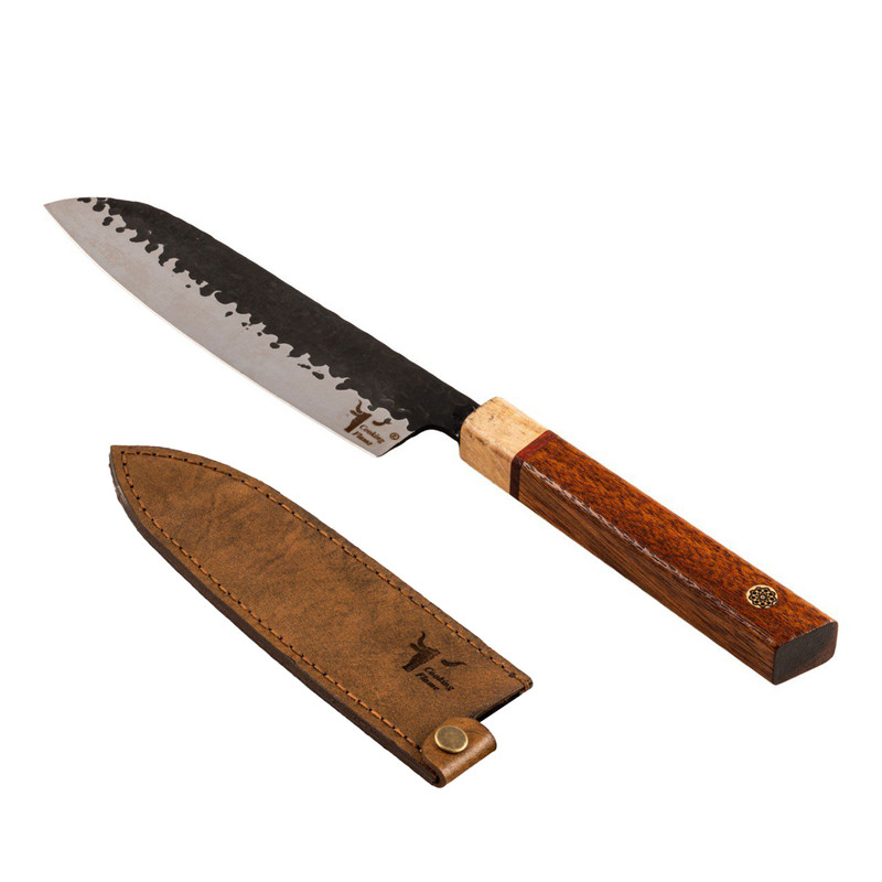 چاقو آشپزخانه کوکینگ فلیم مدل A1 به همراه غلاف چرمی مبلمونسرا مدل 205512