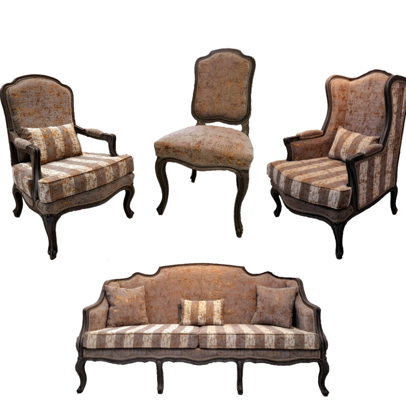 مبل راحتی 7 نفره مدل کلاسیک فرانسوی مبلمونسرا مدل 200175